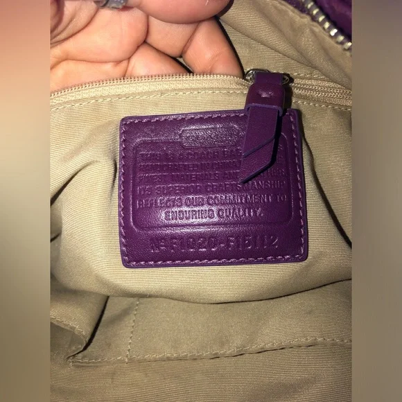 Y2K Coach Purple and Tan Women's Tote bag - Picture 6 of 15